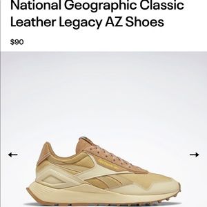 National Geographic x Reebok classic leather legacy AZ shoes